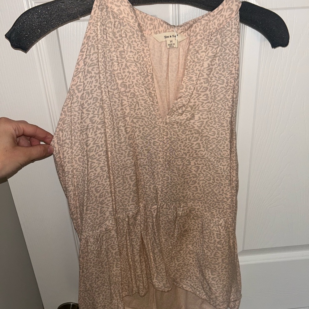 Women's Pink Leopard Print Top